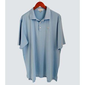 Peter Millar Summer Comfort Blue Polo Shirt XL Polyester Spandex Blend